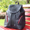 Drawstring Backpack in Black & Red