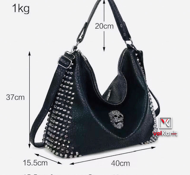 skull studded handbag
