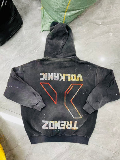 VolKanic Trendz Washed Destroyed Premium Hoodie