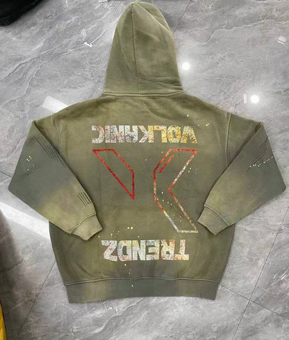 VolKanic Trendz Washed Destroyed Premium Hoodie